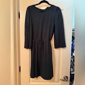 Massimo Dutti Navy Long Sleeve Dress